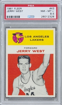 1961/62 Fleer #43 Jerry West Rookie Card - PSA NM-MT+ 8.5